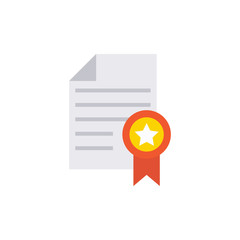 Certificate Vector Flat Illustration. Pixel perfect Icon Style.