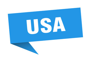 usa sticker. Blue usa signpost pointer sign