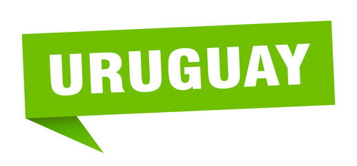 Uruguay sticker. Green Uruguay signpost pointer sign