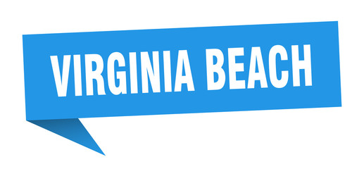 Virginia Beach sticker. Blue Virginia Beach signpost pointer sign