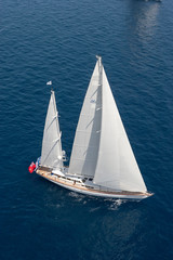 Sailing. Saling boat. Superyacht. Palma Cup. Palma de Mallorca. Spain. Mediterranean Sea