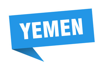 Yemen sticker. Blue Yemen signpost pointer sign