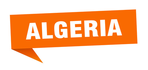 Algeria sticker. Orange Algeria signpost pointer sign