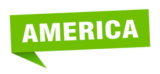 America sticker. Green America signpost pointer sign