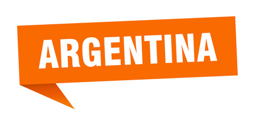 Argentina sticker. Orange Argentina signpost pointer sign