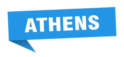 Athens sticker. Blue Athens signpost pointer sign