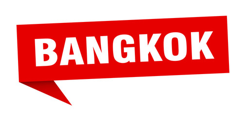 Bangkok sticker. Red Bangkok signpost pointer sign