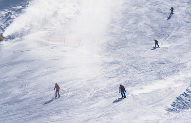 skier going down the mountain