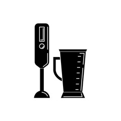 Blender silhouette. Vector kitchen tool illustration for design and web.