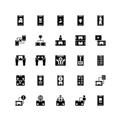 Mobile Games, Online, Gaming, Controller, Glyph style icon - vector