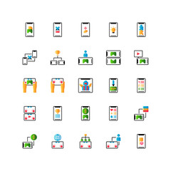 Mobile Games, Online, Gaming, Controller, flat style icon - vector