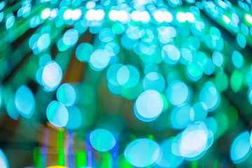 merry cristmas and happy new year Bokeh blurred Cristmas tree background,