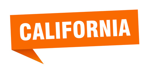 California sticker. Orange California signpost pointer sign