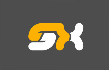 yellow white grey combination logo letter SX S X alphabet design icon