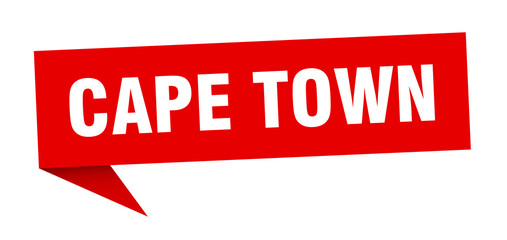 Cape Town sticker. Red Cape Town signpost pointer sign