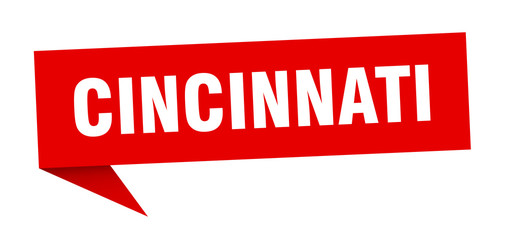 Cincinnati sticker. Red Cincinnati signpost pointer sign
