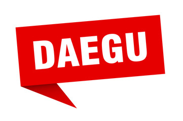 Daegu sticker. Red Daegu signpost pointer sign