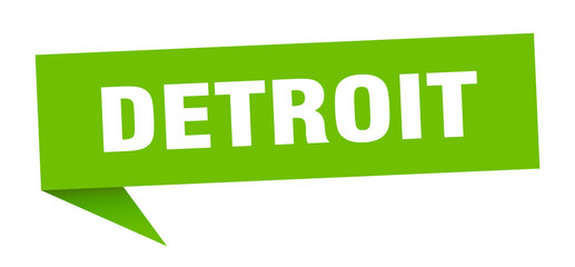 Detroit sticker. Green Detroit signpost pointer sign
