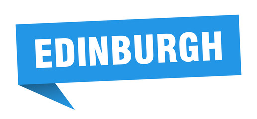 Edinburgh sticker. Blue Edinburgh signpost pointer sign