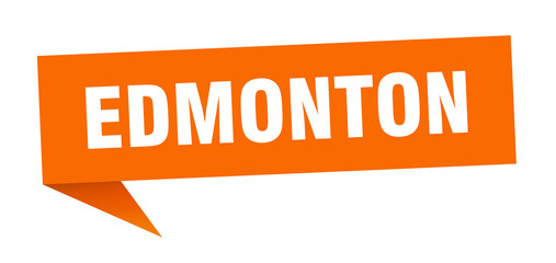 Edmonton sticker. Orange Edmonton signpost pointer sign