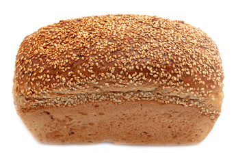 Fresh rosy bread isolated on a white background