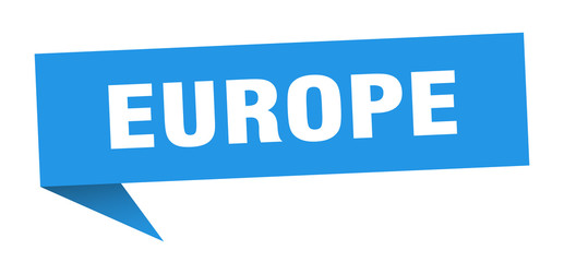 europe sticker. Blue europe signpost pointer sign