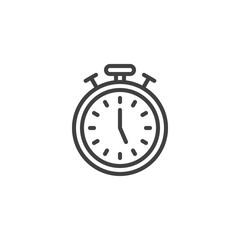 Stopwatch Timer line icon. linear style sign for mobile concept and web design. Chronometer outline vector icon. Time speed symbol, logo illustration. Vector graphics