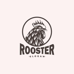 rooster head logo design illustration