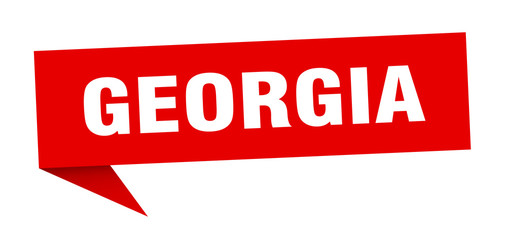 Georgia sticker. Red Georgia signpost pointer sign