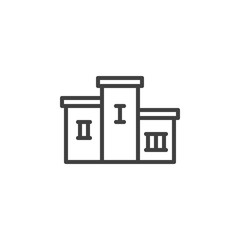 Winner podium line icon. linear style sign for mobile concept and web design. Sports podium outline vector icon. Symbol, logo illustration. Vector graphics