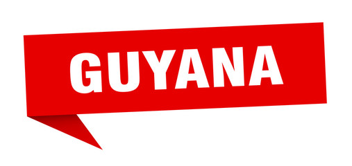 Guyana sticker. Red Guyana signpost pointer sign