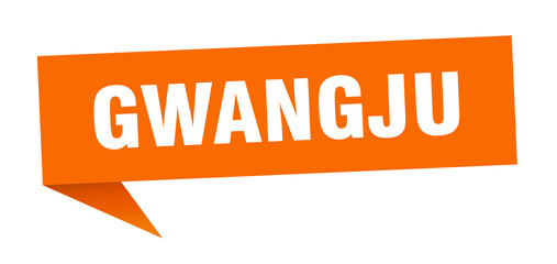 Gwangju sticker. Orange Gwangju signpost pointer sign