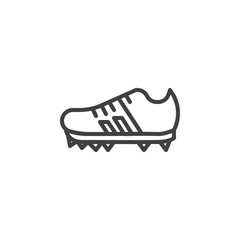 Soccer Shoe line icon. linear style sign for mobile concept and web design. Football boot outline vector icon. Symbol, logo illustration. Vector graphics