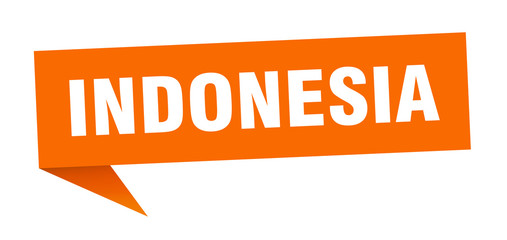 Indonesia sticker. Orange Indonesia signpost pointer sign