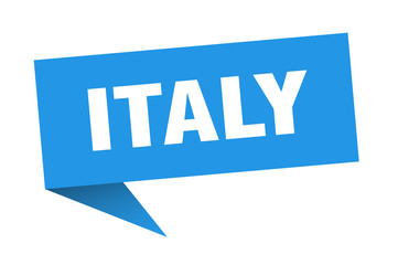 Italy sticker. Blue Italy signpost pointer sign
