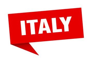 Italy sticker. Red Italy signpost pointer sign
