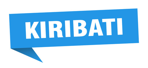 Kiribati sticker. Blue Kiribati signpost pointer sign