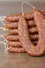 Dried sausage made according to traditional Bulgarian recipe