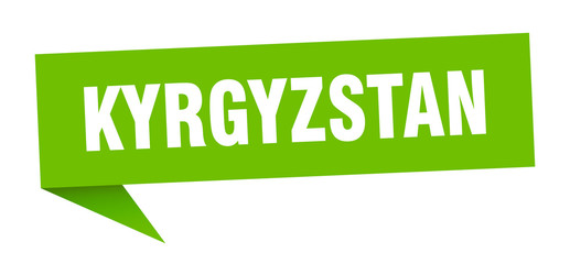 Kyrgyzstan sticker. Green Kyrgyzstan signpost pointer sign