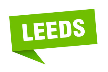 Leeds sticker. Green Leeds signpost pointer sign