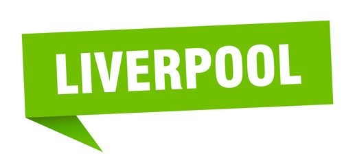 Fototapeta premium Liverpool sticker. Green Liverpool signpost pointer sign