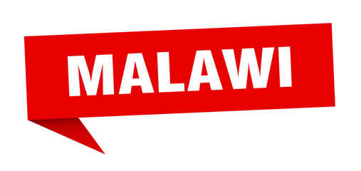 Malawi sticker. Red Malawi signpost pointer sign