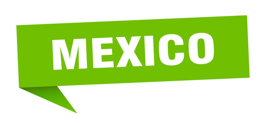 Mexico sticker. Green Mexico signpost pointer sign