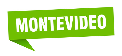 Montevideo sticker. Green Montevideo signpost pointer sign