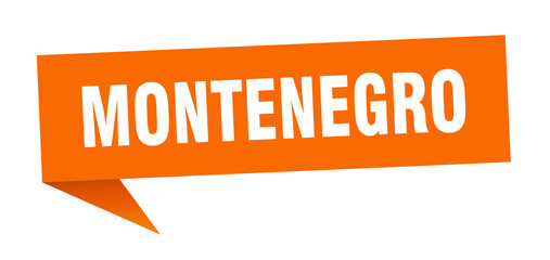 Montenegro sticker. Orange Montenegro signpost pointer sign