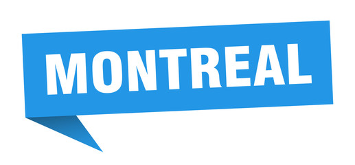 Montreal sticker. Blue Montreal signpost pointer sign