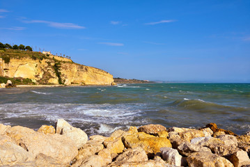 view of the sea of Sciacca Sicily Italy - obrazy, fototapety, plakaty