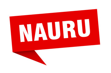 Nauru sticker. Red Nauru signpost pointer sign
