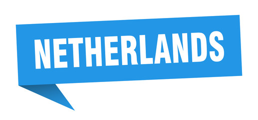 Netherlands sticker. Blue Netherlands signpost pointer sign