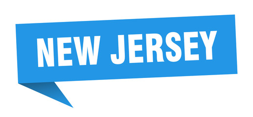 New Jersey sticker. Blue New Jersey signpost pointer sign